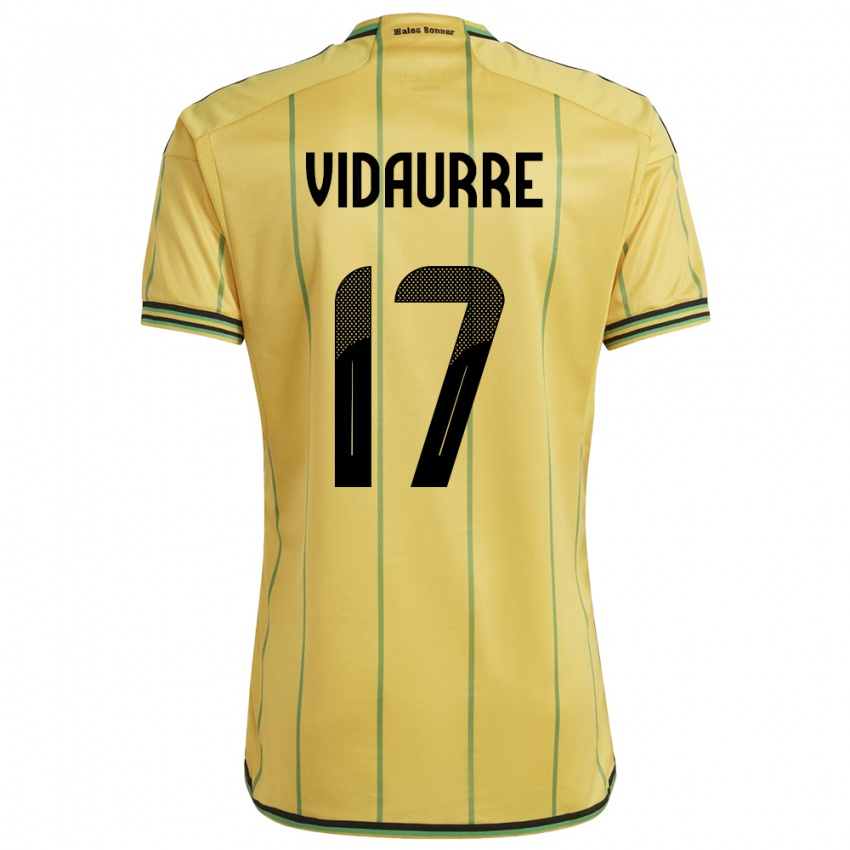 Gyermek Jamaica Zoe Vidaurre #17 Sárga Hazai Jersey 24-26 Mez Póló Ing