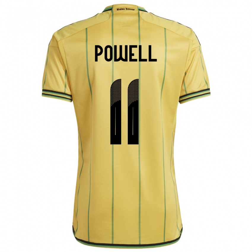 Gyermek Jamaica Destiny Powell #11 Sárga Hazai Jersey 24-26 Mez Póló Ing