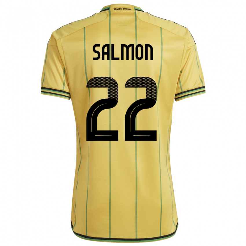 Gyermek Jamaica Christina Salmon #22 Sárga Hazai Jersey 24-26 Mez Póló Ing