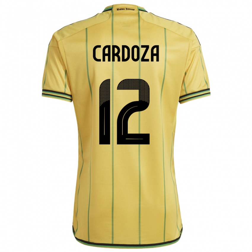 Gyermek Jamaica Naya Cardoza #12 Sárga Hazai Jersey 24-26 Mez Póló Ing