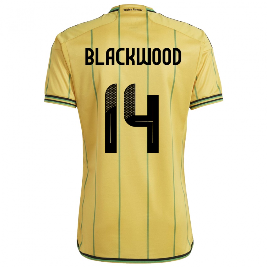 Gyermek Jamaica Deneisha Blackwood #14 Sárga Hazai Jersey 24-26 Mez Póló Ing