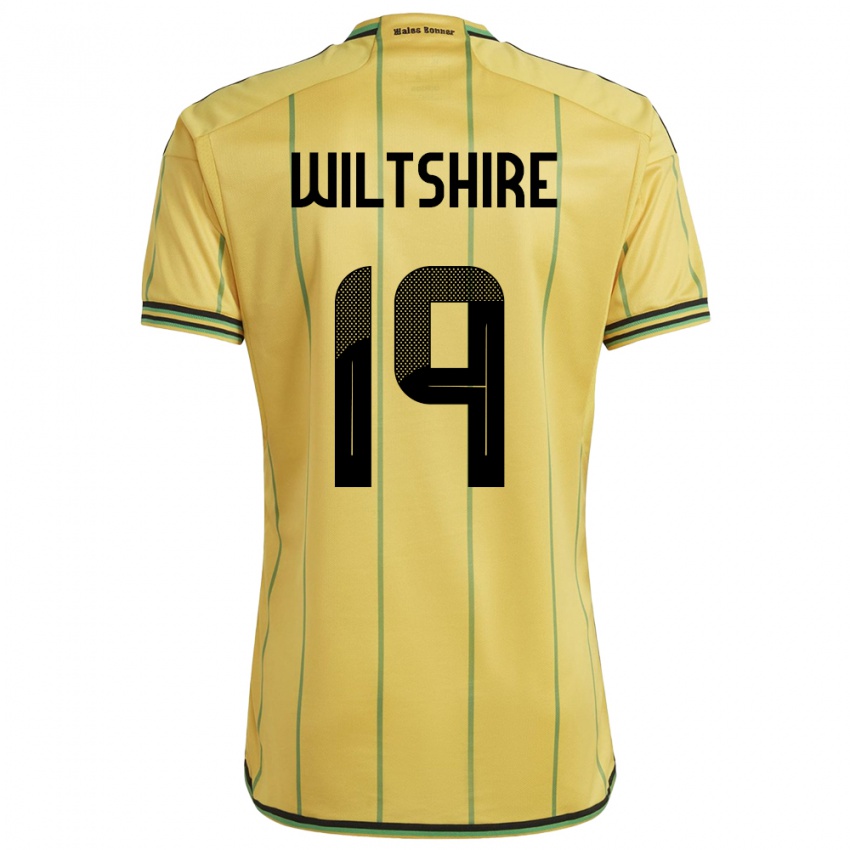 Gyermek Jamaica Tiernny Wiltshire #19 Sárga Hazai Jersey 24-26 Mez Póló Ing