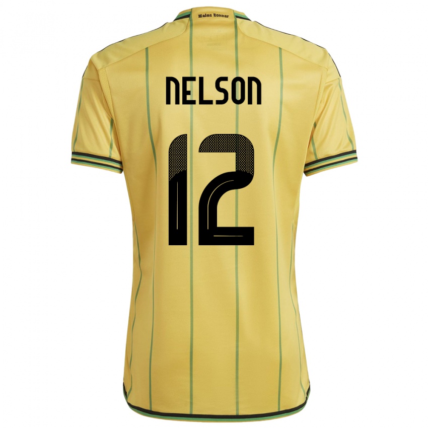 Gyermek Jamaica Tyiesha Nelson #12 Sárga Hazai Jersey 24-26 Mez Póló Ing