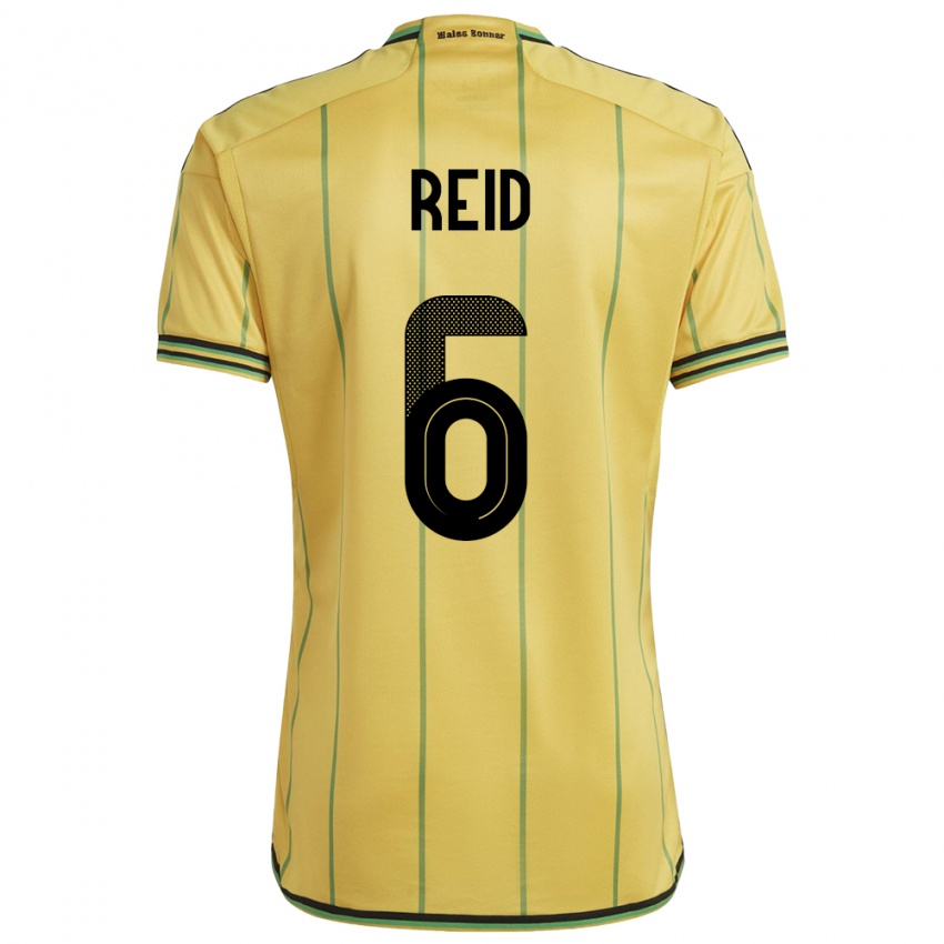 Gyermek Jamaica Lauren Reid #6 Sárga Hazai Jersey 24-26 Mez Póló Ing