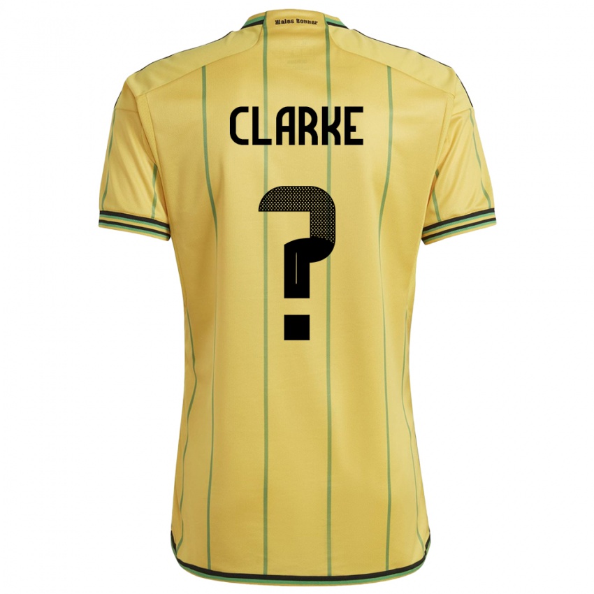 Gyermek Jamaica Sydoney Clarke #0 Sárga Hazai Jersey 24-26 Mez Póló Ing