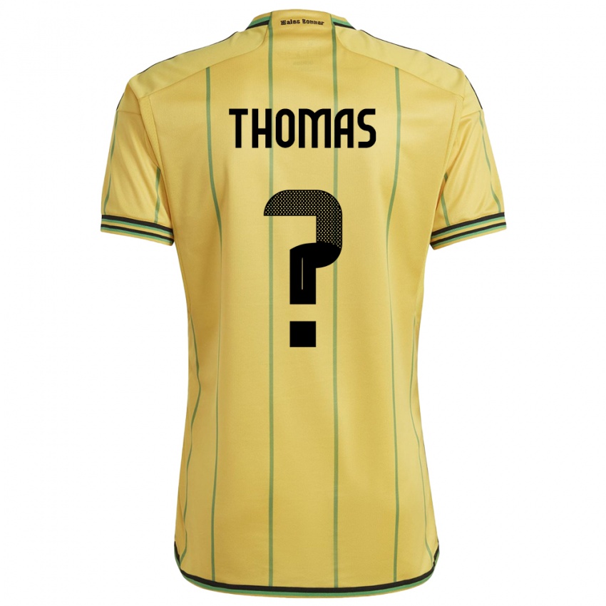 Gyermek Jamaica Kersha Thomas #0 Sárga Hazai Jersey 24-26 Mez Póló Ing