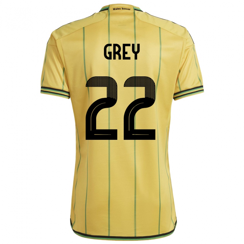 Gyermek Jamaica Mireya Grey #22 Sárga Hazai Jersey 24-26 Mez Póló Ing