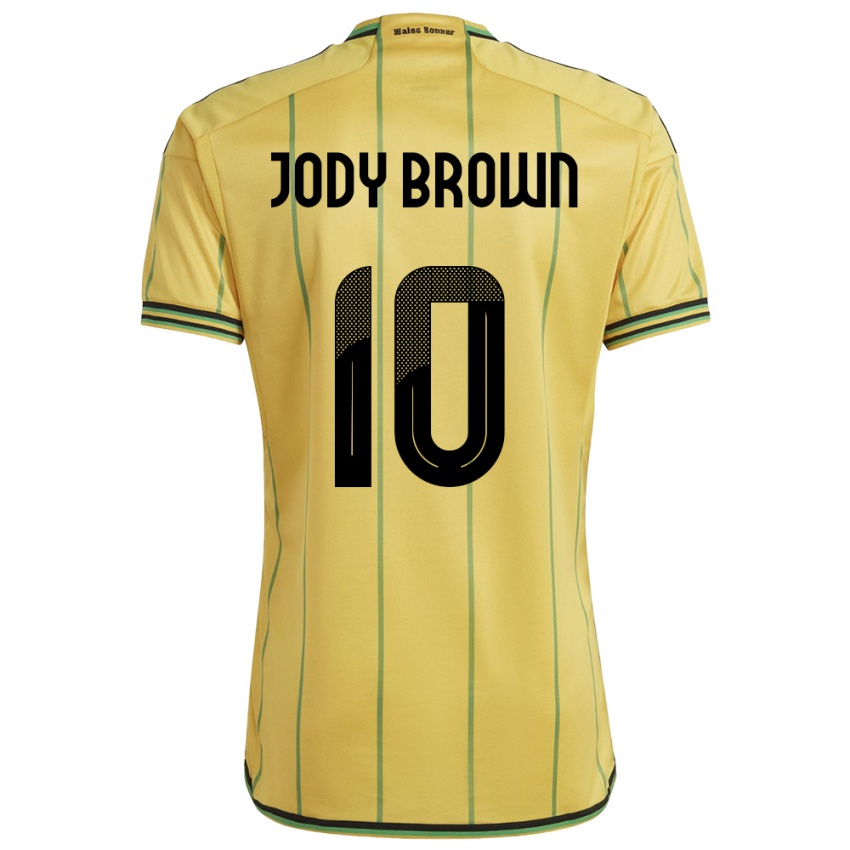 Gyermek Jamaica Jody Brown #10 Sárga Hazai Jersey 24-26 Mez Póló Ing