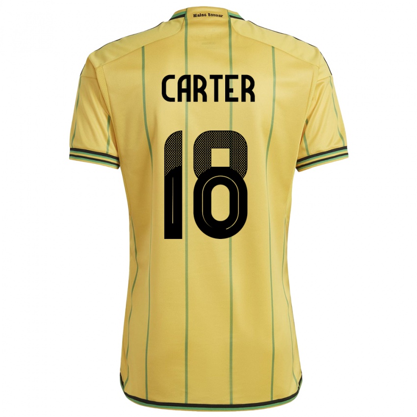 Gyermek Jamaica Trudi Carter #18 Sárga Hazai Jersey 24-26 Mez Póló Ing