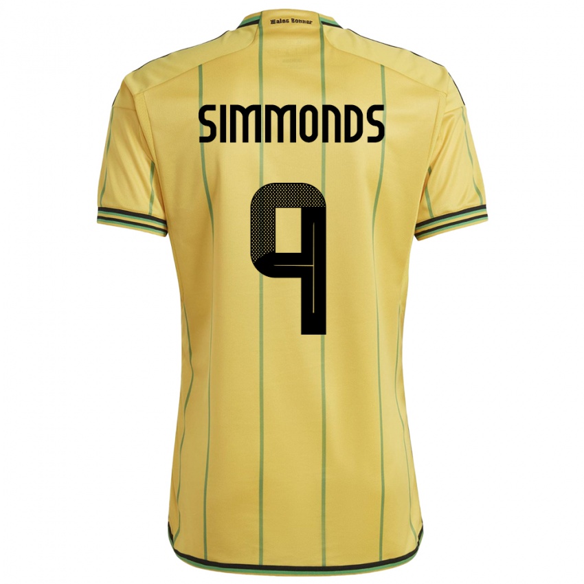 Gyermek Jamaica Kameron Simmonds #9 Sárga Hazai Jersey 24-26 Mez Póló Ing