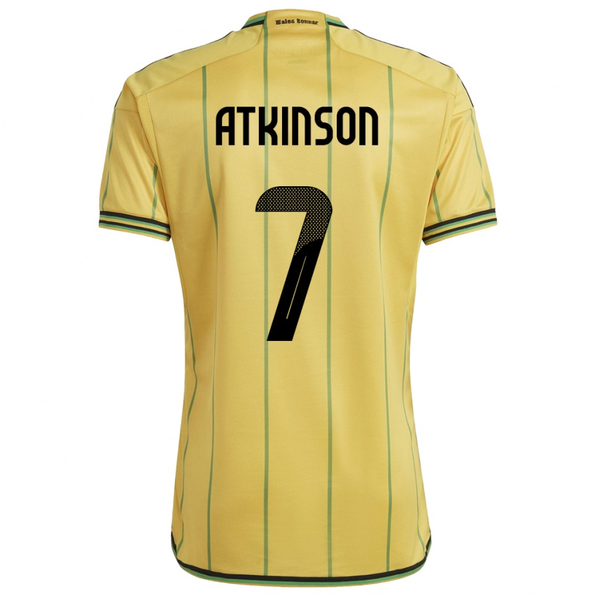 Gyermek Jamaica Natoya Atkinson #7 Sárga Hazai Jersey 24-26 Mez Póló Ing