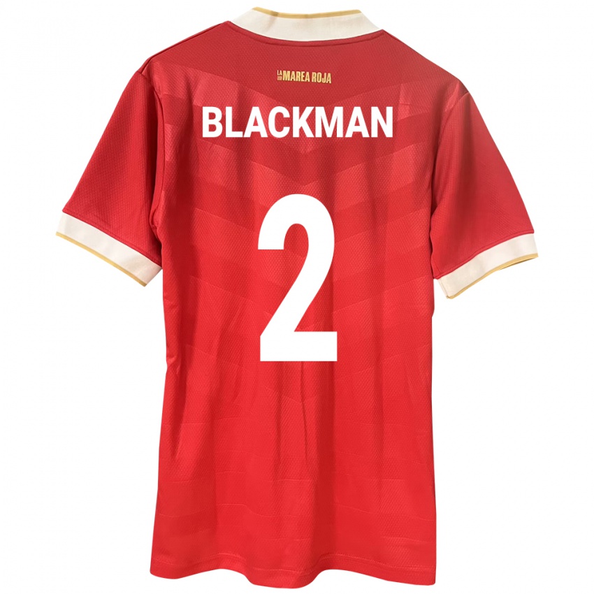 Gyermek Panama César Blackman #2 Piros Hazai Jersey 24-26 Mez Póló Ing