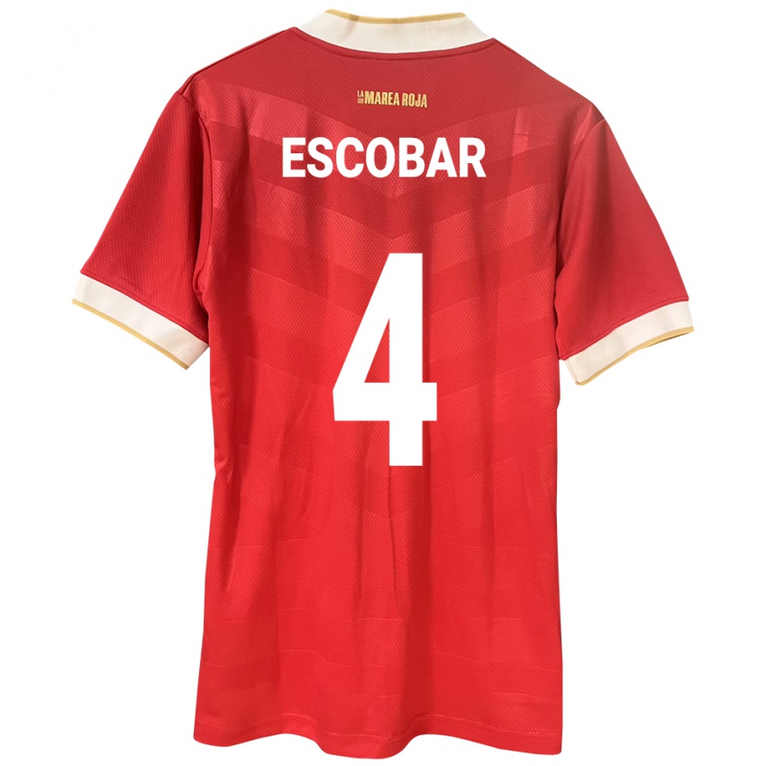 Gyermek Panama Fidel Escobar #4 Piros Hazai Jersey 24-26 Mez Póló Ing