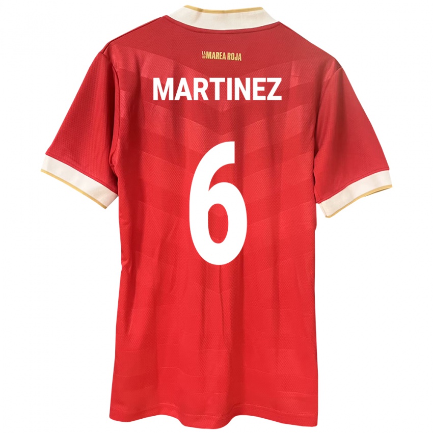 Gyermek Panama Christian Martínez #6 Piros Hazai Jersey 24-26 Mez Póló Ing