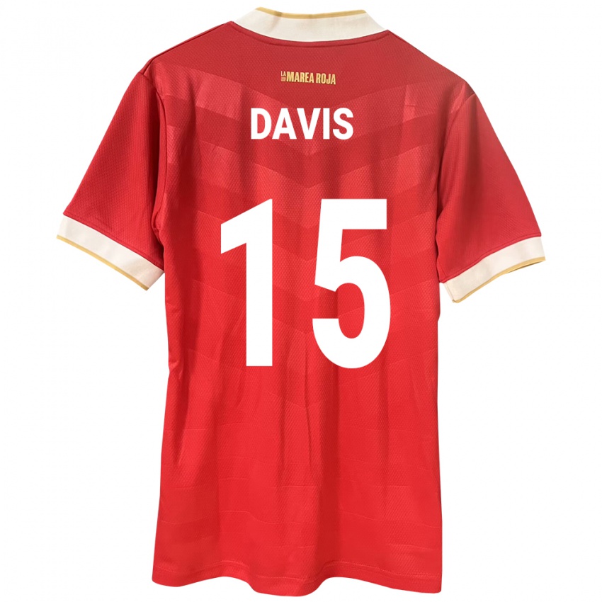 Gyermek Panama Éric Davis #15 Piros Hazai Jersey 24-26 Mez Póló Ing