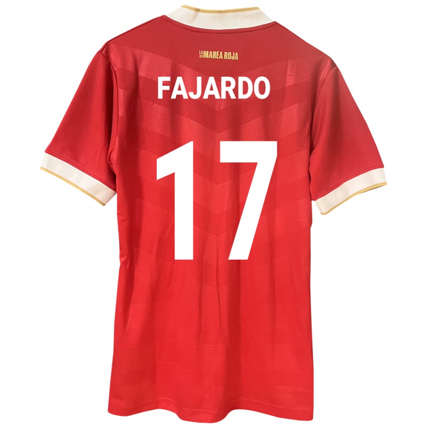 Gyermek Panama José Fajardo #17 Piros Hazai Jersey 24-26 Mez Póló Ing