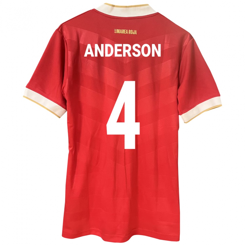 Gyermek Panama Eduardo Anderson #4 Piros Hazai Jersey 24-26 Mez Póló Ing