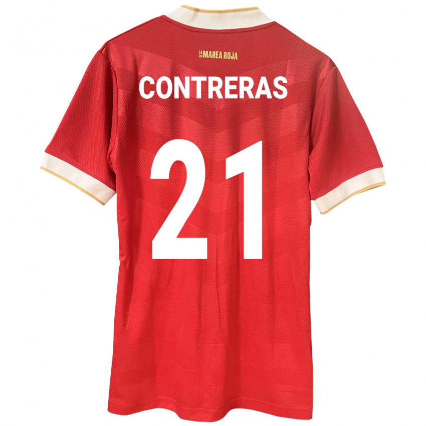 Gyermek Panama Davis Contreras #21 Piros Hazai Jersey 24-26 Mez Póló Ing