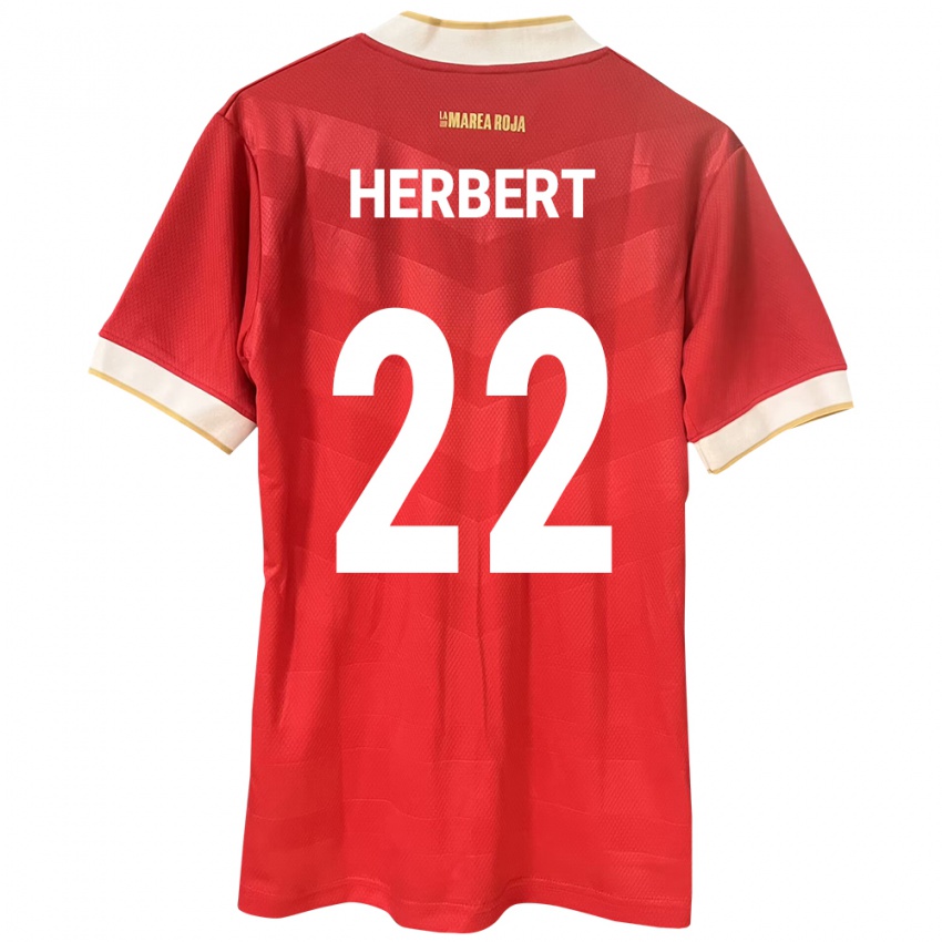 Gyermek Panama Antony Herbert #22 Piros Hazai Jersey 24-26 Mez Póló Ing