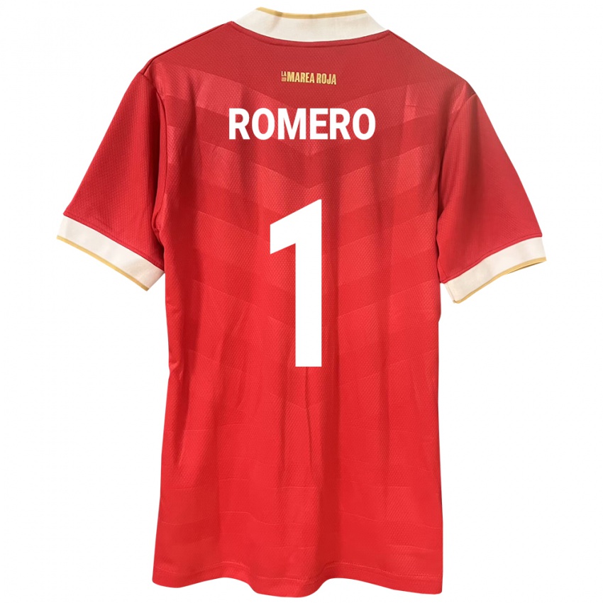 Gyermek Panama Manuel Romero #1 Piros Hazai Jersey 24-26 Mez Póló Ing