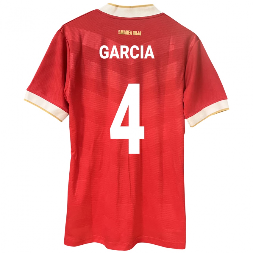 Gyermek Panama Giancarlos García #4 Piros Hazai Jersey 24-26 Mez Póló Ing