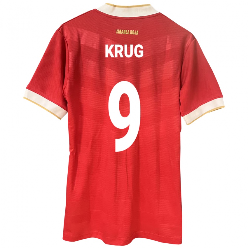 Gyermek Panama Frederick Krug #9 Piros Hazai Jersey 24-26 Mez Póló Ing