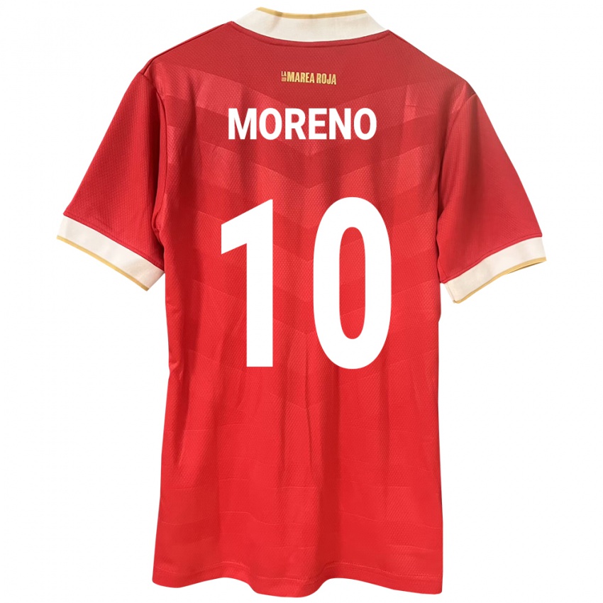 Gyermek Panama Éric Moreno #10 Piros Hazai Jersey 24-26 Mez Póló Ing