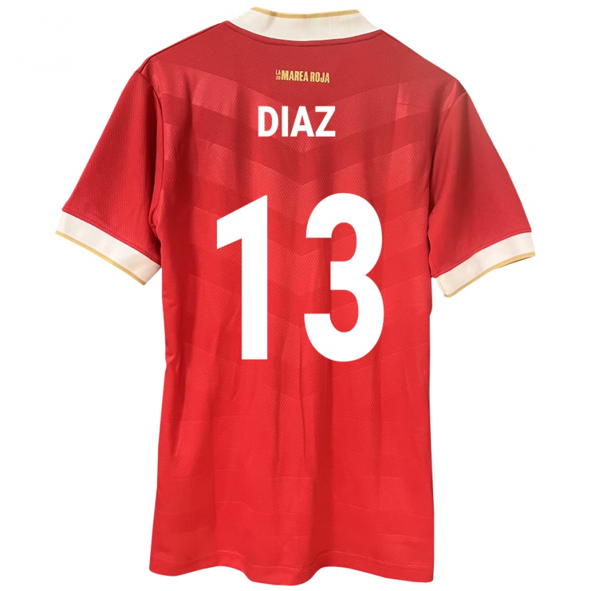 Gyermek Panama Érick Díaz #13 Piros Hazai Jersey 24-26 Mez Póló Ing