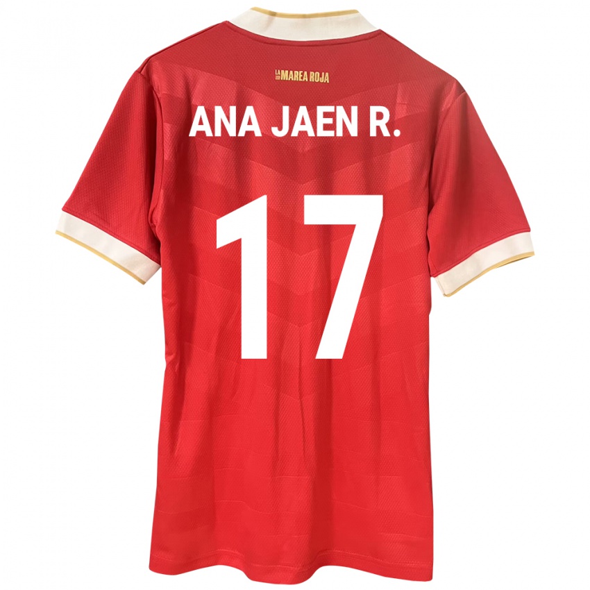 Gyermek Panama Ana Jaén Rodríguez #17 Piros Hazai Jersey 24-26 Mez Póló Ing