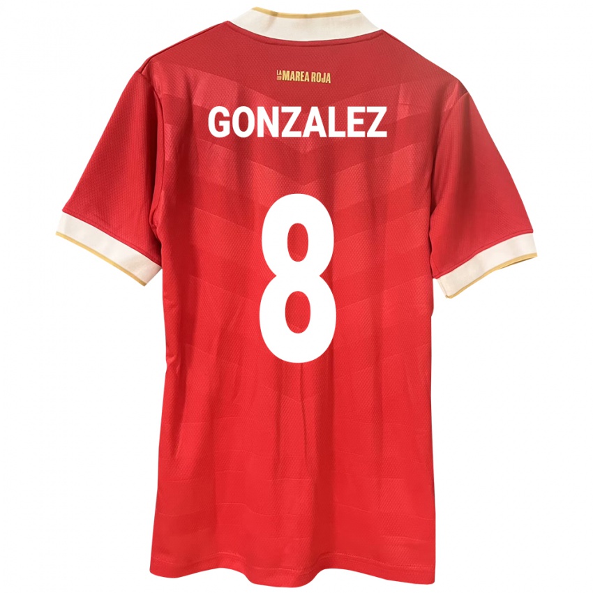 Gyermek Panama Schiandra González #8 Piros Hazai Jersey 24-26 Mez Póló Ing