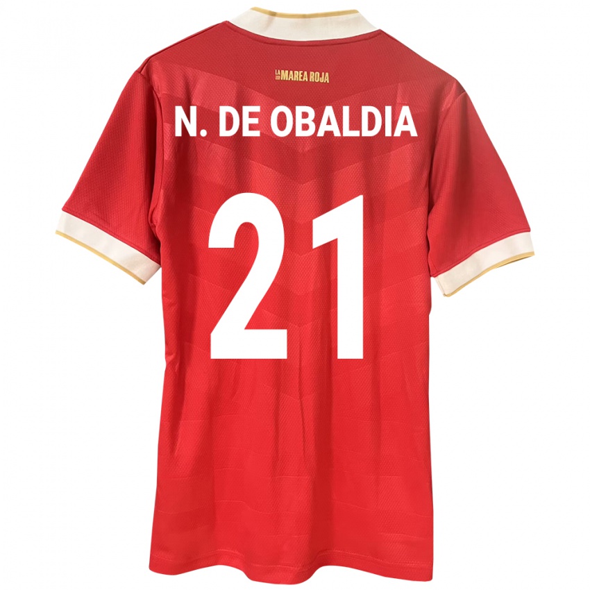 Gyermek Panama Nicole De Obaldía #21 Piros Hazai Jersey 24-26 Mez Póló Ing