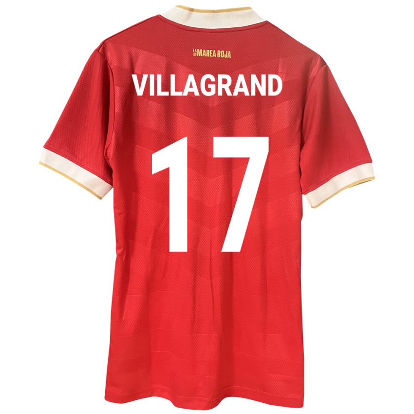 Gyermek Panama Gabriela Villagrand #17 Piros Hazai Jersey 24-26 Mez Póló Ing