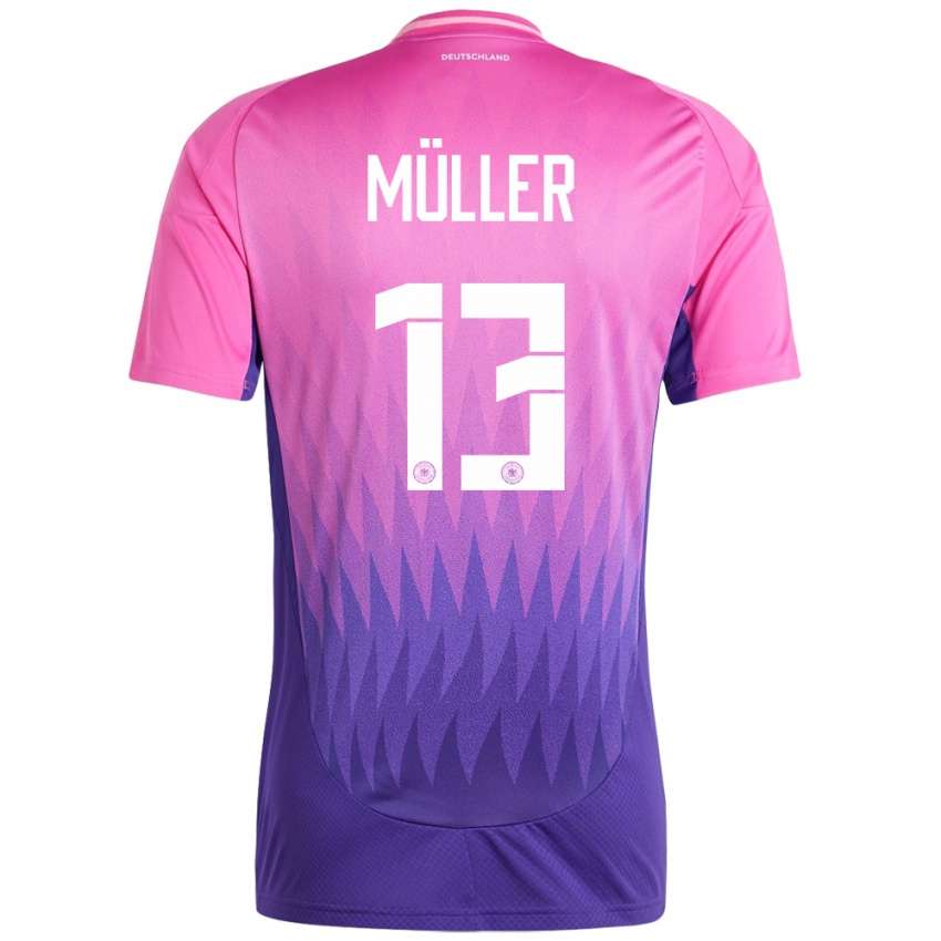 Gyermek Németország Thomas Muller #13 Pink Lila Idegenbeli Jersey 24-26 Mez Póló Ing