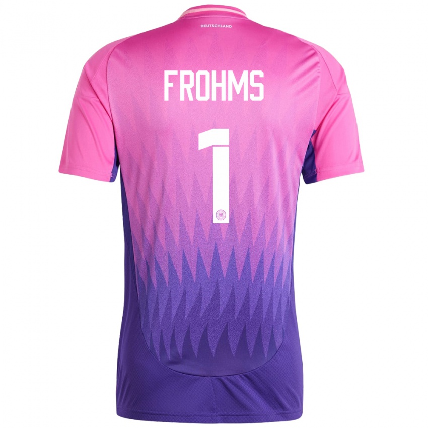 Gyermek Németország Merle Frohms #1 Pink Lila Idegenbeli Jersey 24-26 Mez Póló Ing