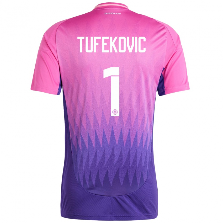 Gyermek Németország Martina Tufekovic #1 Pink Lila Idegenbeli Jersey 24-26 Mez Póló Ing