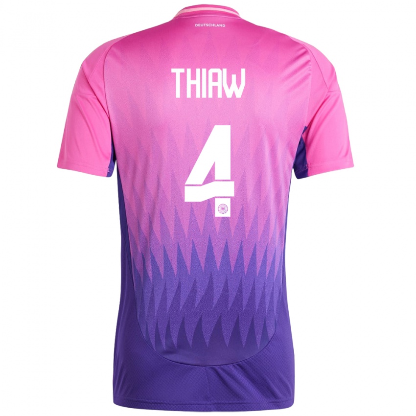 Gyermek Németország Malick Thiaw #4 Pink Lila Idegenbeli Jersey 24-26 Mez Póló Ing