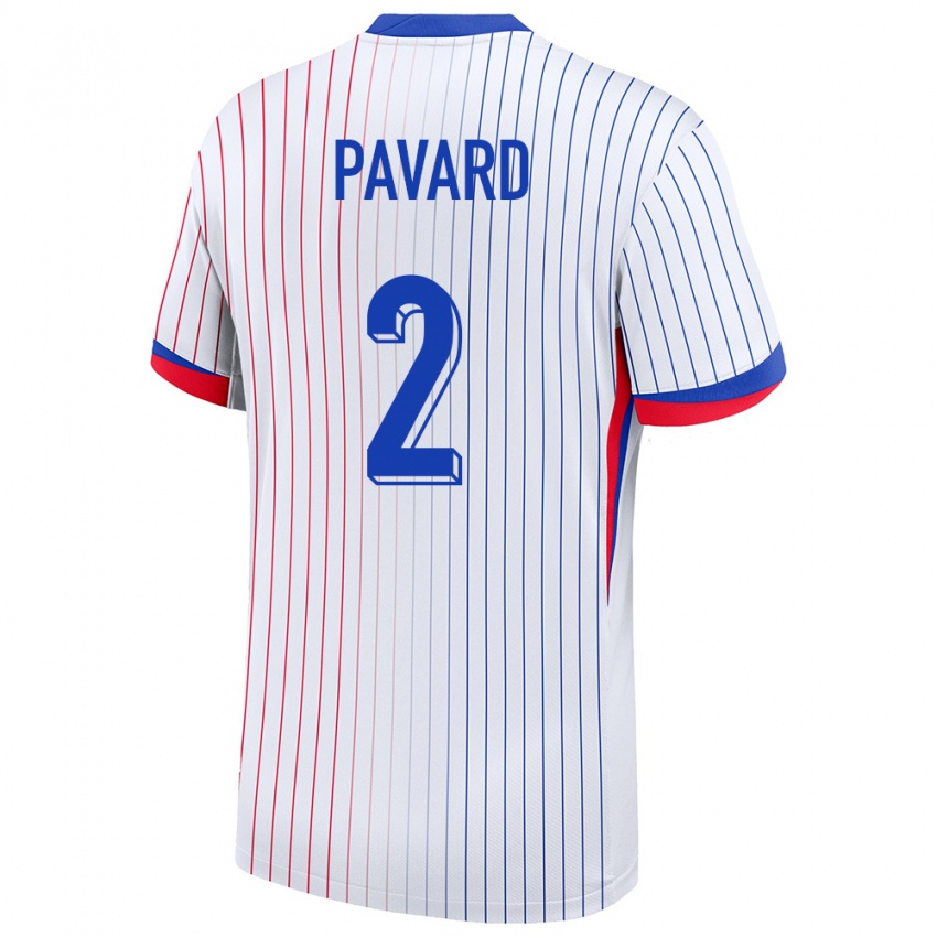 Gyermek Franciaország Benjamin Pavard #2 Fehér Idegenbeli Jersey 24-26 Mez Póló Ing