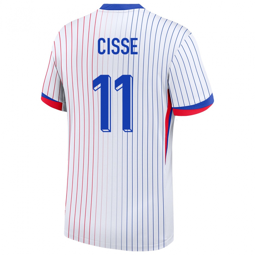 Gyermek Franciaország Lamine Cisse #11 Fehér Idegenbeli Jersey 24-26 Mez Póló Ing