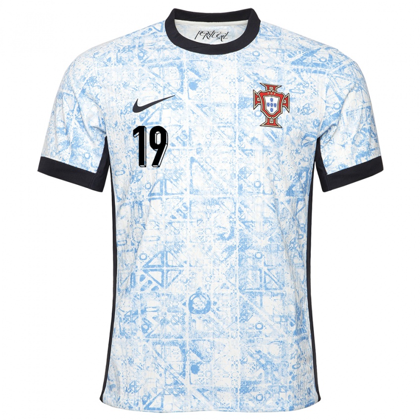 Gyermek Portugália Mario Rui #19 Krémkék Idegenbeli Jersey 24-26 Mez Póló Ing