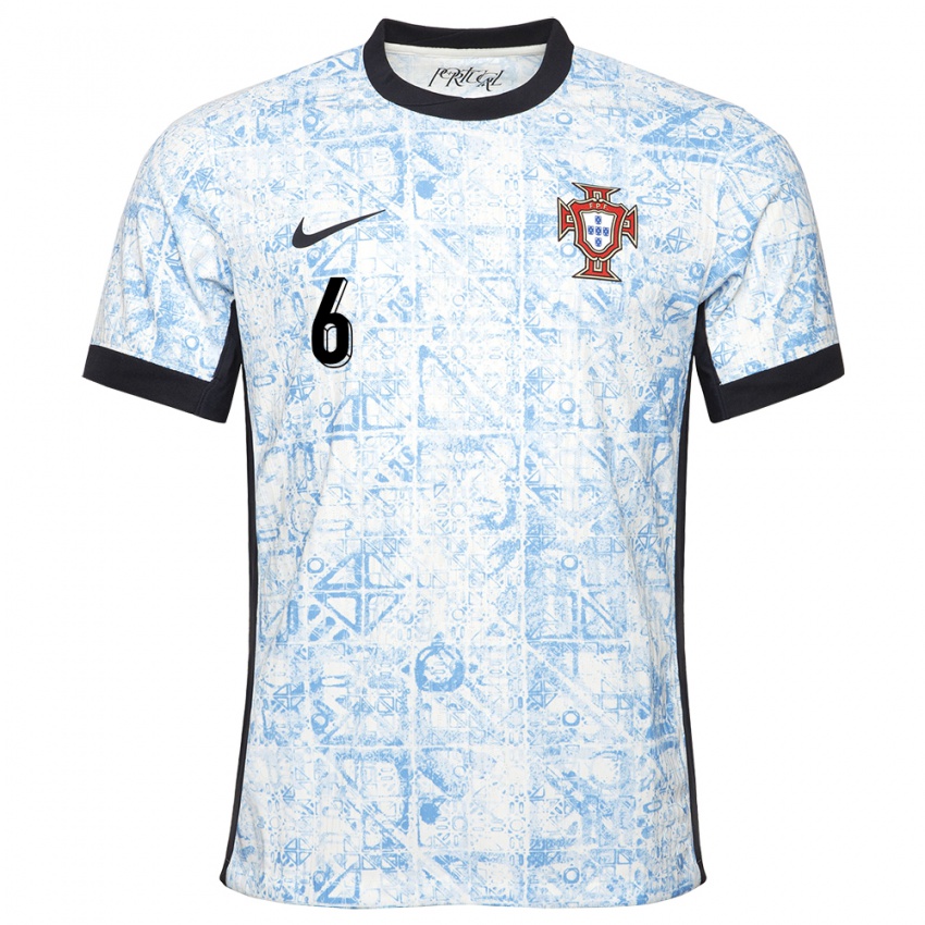 Gyermek Portugália Vasco Santos #6 Krémkék Idegenbeli Jersey 24-26 Mez Póló Ing