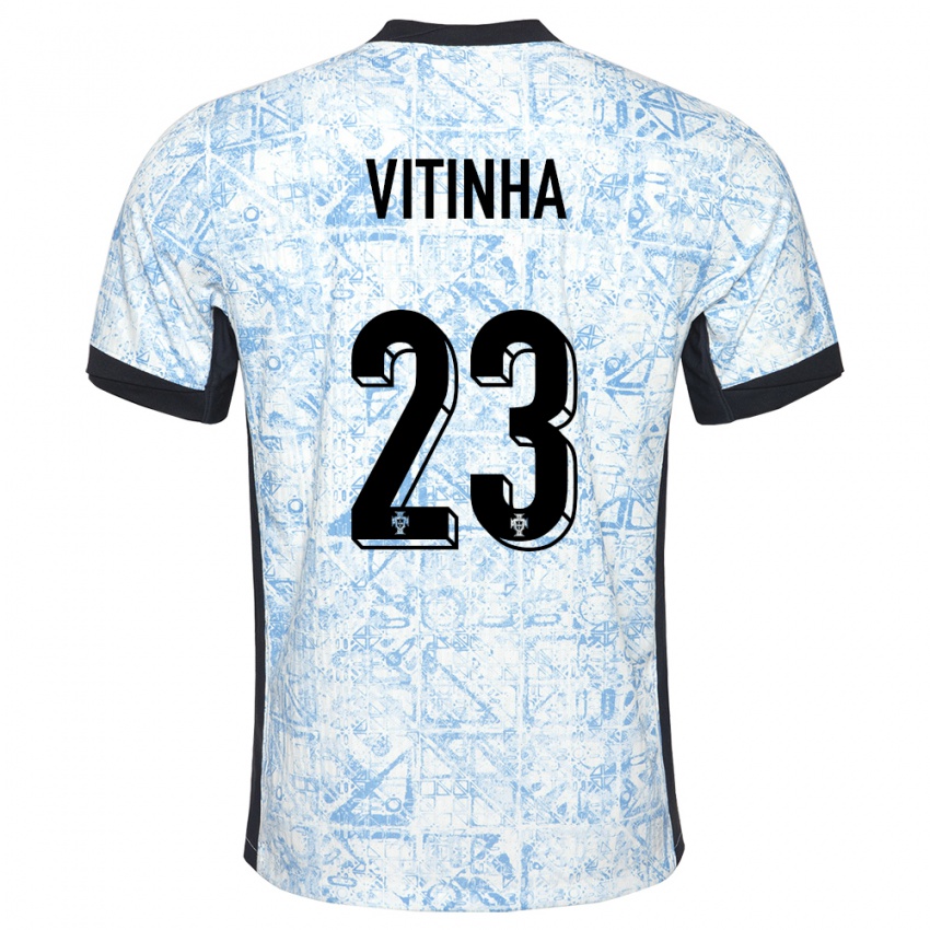 Gyermek Portugália Vitinha #23 Krémkék Idegenbeli Jersey 24-26 Mez Póló Ing