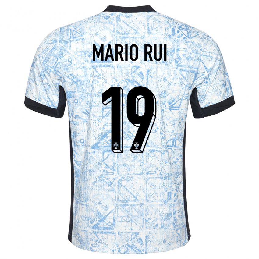 Gyermek Portugália Mario Rui #19 Krémkék Idegenbeli Jersey 24-26 Mez Póló Ing