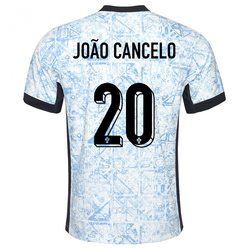 Gyermek Portugália Joao Cancelo #20 Krémkék Idegenbeli Jersey 24-26 Mez Póló Ing