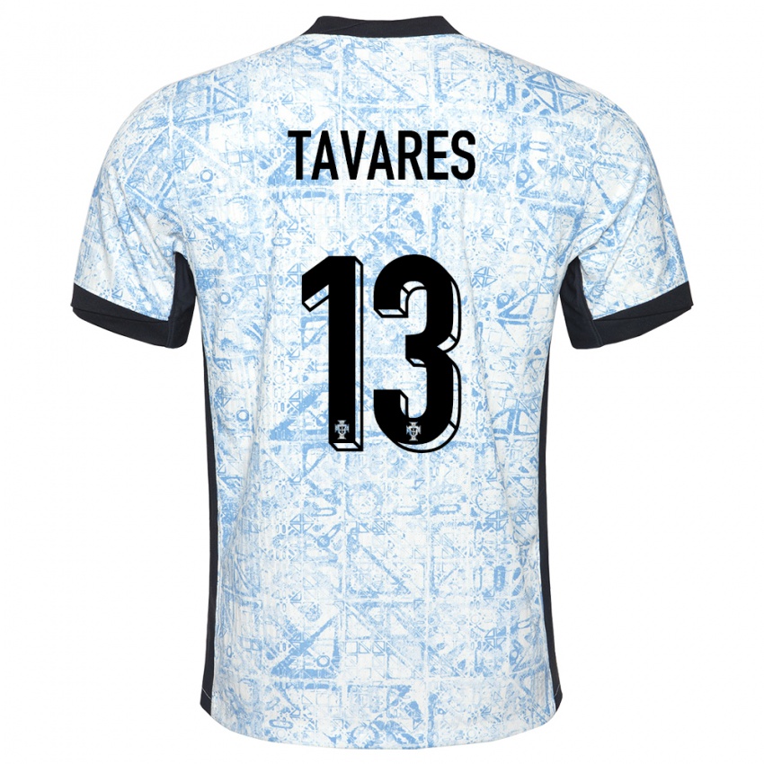 Gyermek Portugália Nuno Tavares #13 Krémkék Idegenbeli Jersey 24-26 Mez Póló Ing