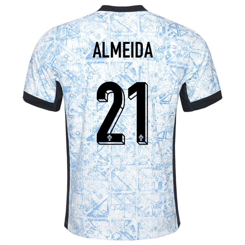 Gyermek Portugália Andre Almeida #21 Krémkék Idegenbeli Jersey 24-26 Mez Póló Ing