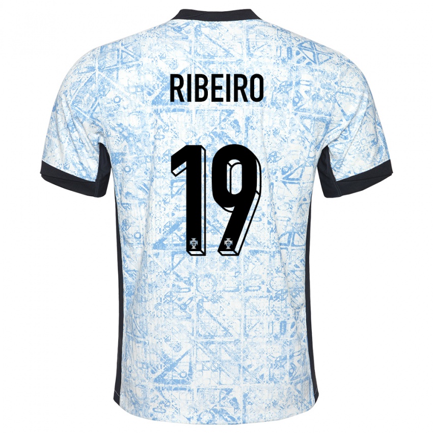 Gyermek Portugália Rodrigo Ribeiro #19 Krémkék Idegenbeli Jersey 24-26 Mez Póló Ing