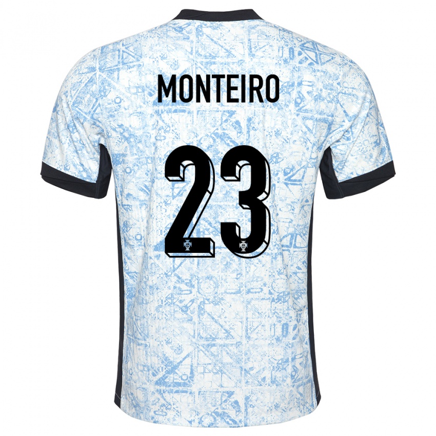 Gyermek Portugália David Monteiro #23 Krémkék Idegenbeli Jersey 24-26 Mez Póló Ing