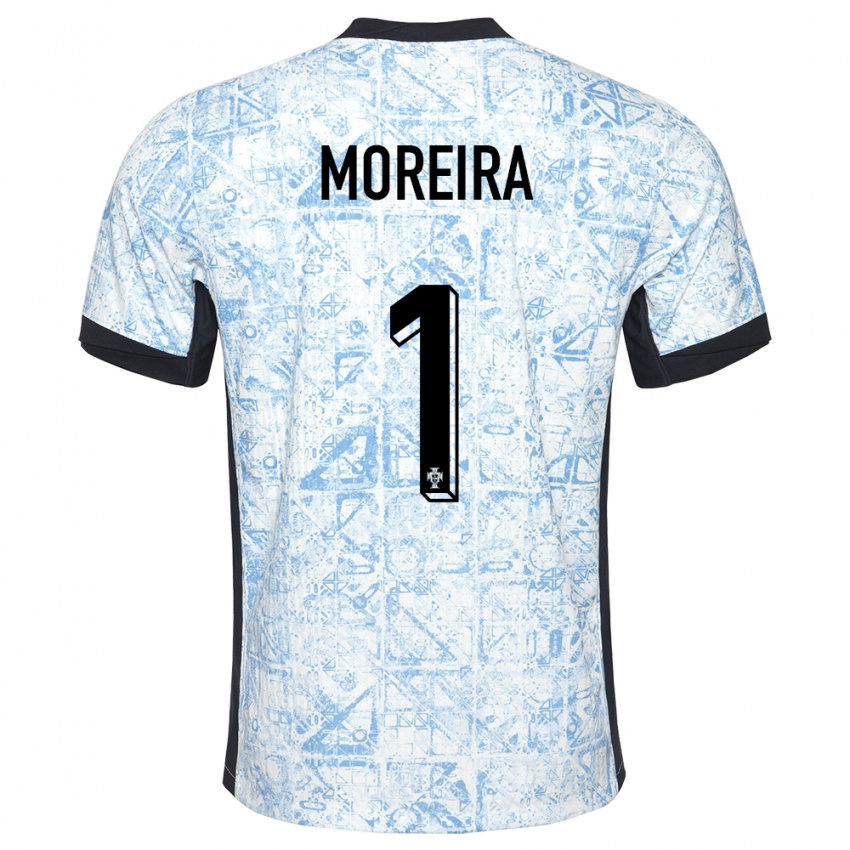 Gyermek Portugália Andre Moreira #1 Krémkék Idegenbeli Jersey 24-26 Mez Póló Ing