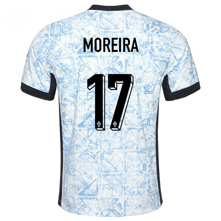 Gyermek Portugália Goncalo Moreira #17 Krémkék Idegenbeli Jersey 24-26 Mez Póló Ing