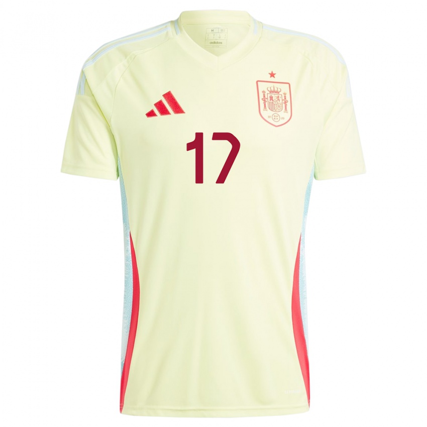 Gyermek Spanyolország Angel Ortiz #17 Sárga Idegenbeli Jersey 24-26 Mez Póló Ing